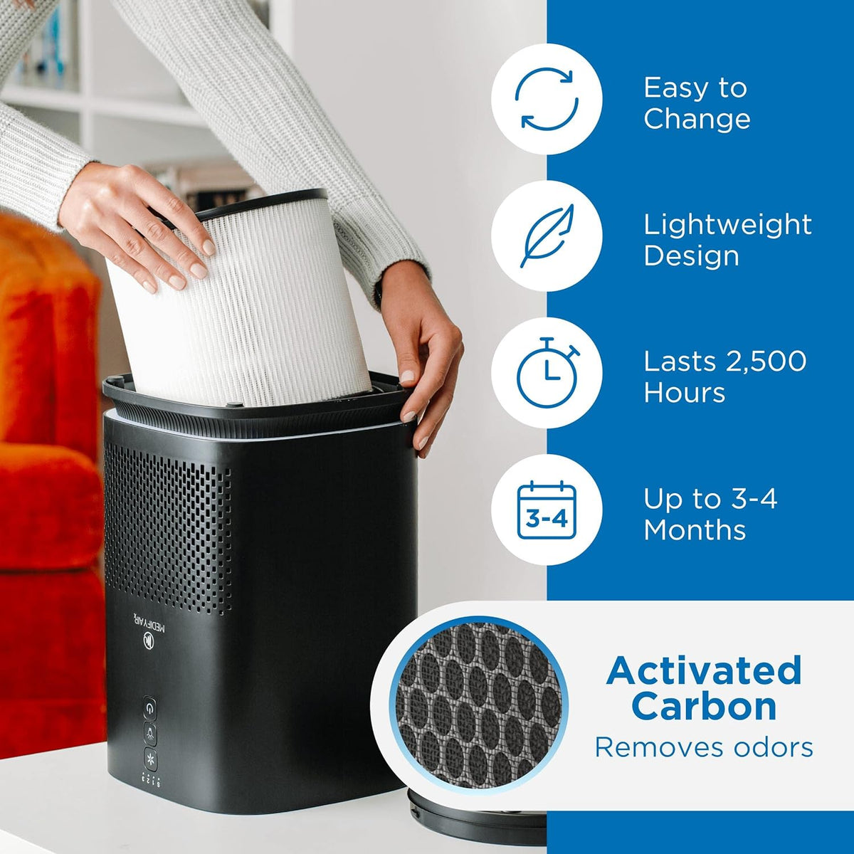 Replacement Filter 2-Pack with H13 HEPA and Activated Carbon C295791