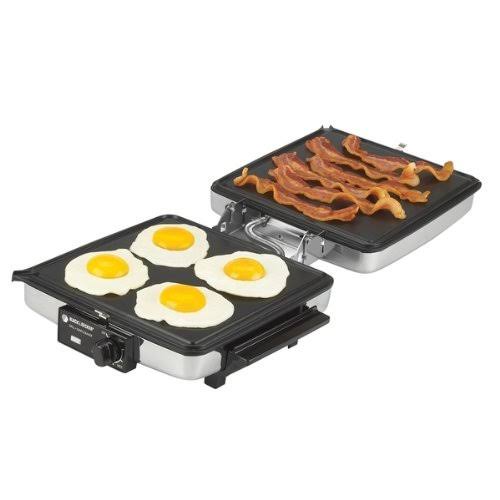 Compact Nonstick 3-in-1 Indoor Grill/Griddler & Waffle Maker with Chrome Housing G202