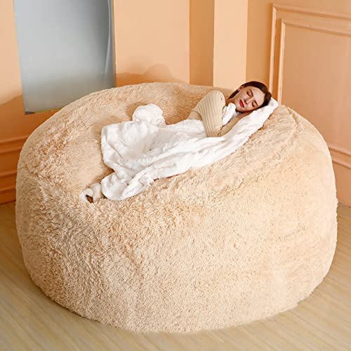 Large Round Soft Fluffy Bean Bag Chair Cover E1125