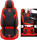 Black & Red Faux Leather Universal Car Seat Covers W3152