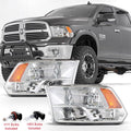 2009-2018 Dodge Ram 1500 2500 3500 Factory Quad Style Headlights Headlamps Assembly w/Bulbs Set Left+Right C598168