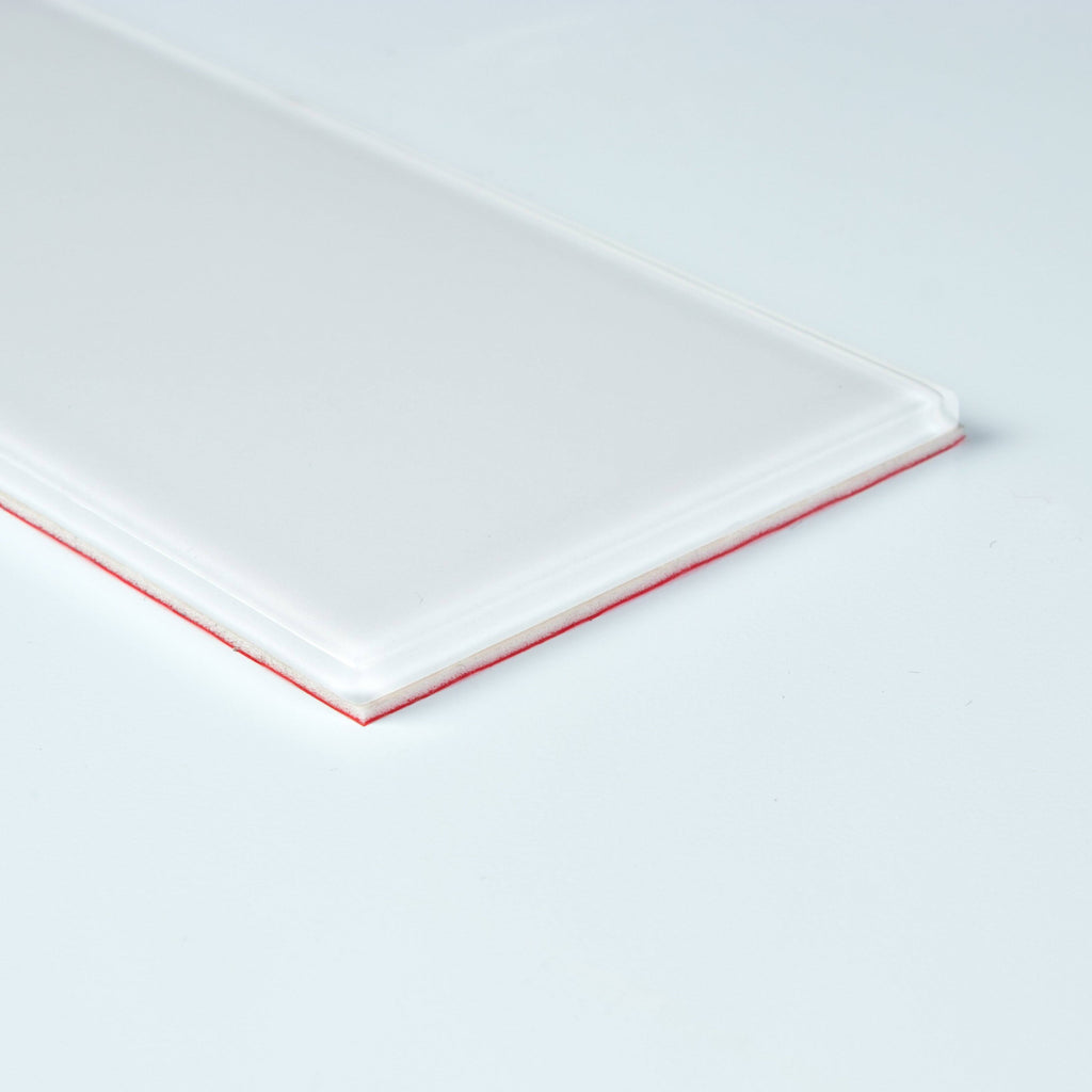3x22 x 6x22 x 5mm Glass Peel & Stick Subway Tile - 8 Square Feet per Carton - Super White H218861