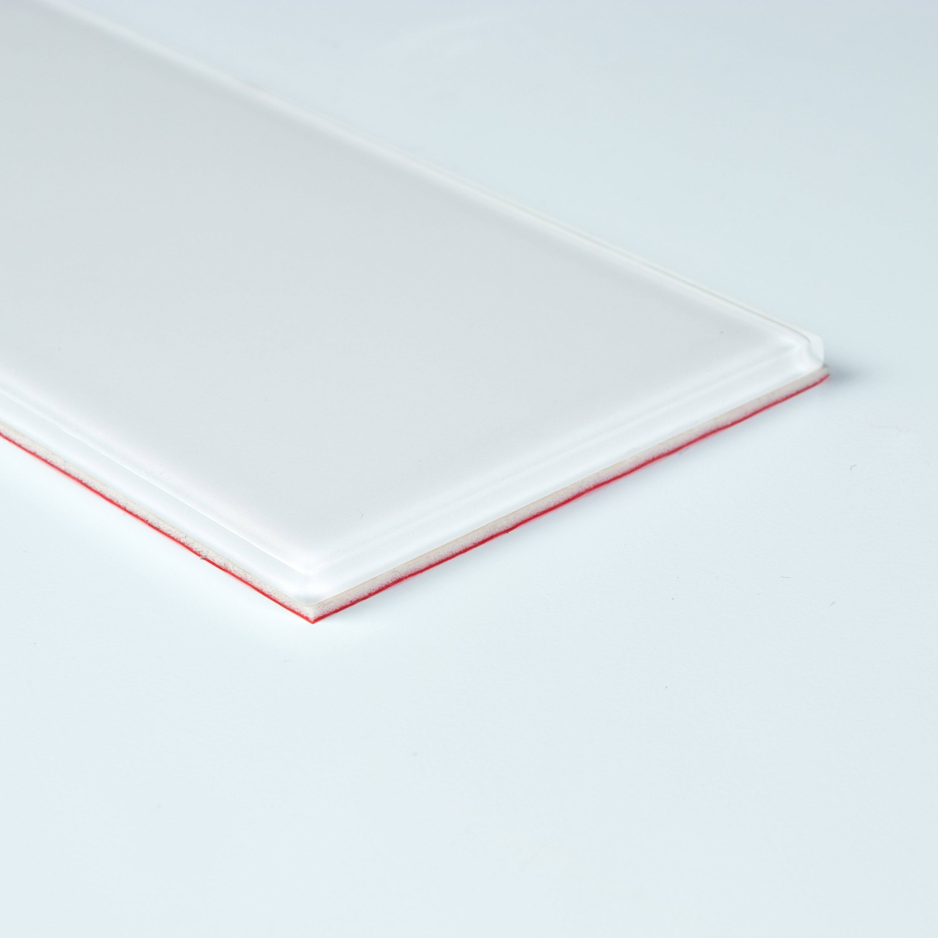 3x22 x 6x22 x 5mm Glass Peel & Stick Subway Tile - 8 Square Feet per Carton - Super White H218861