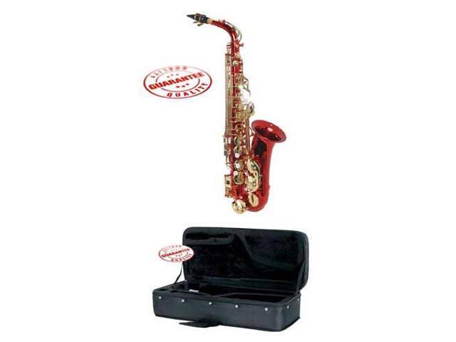 Red Alto Saxophone with Case, Mouthpiece and Reed V46791