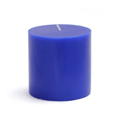 Blue Unscented Paraffin Pillar Candle, Set of 12 Z105