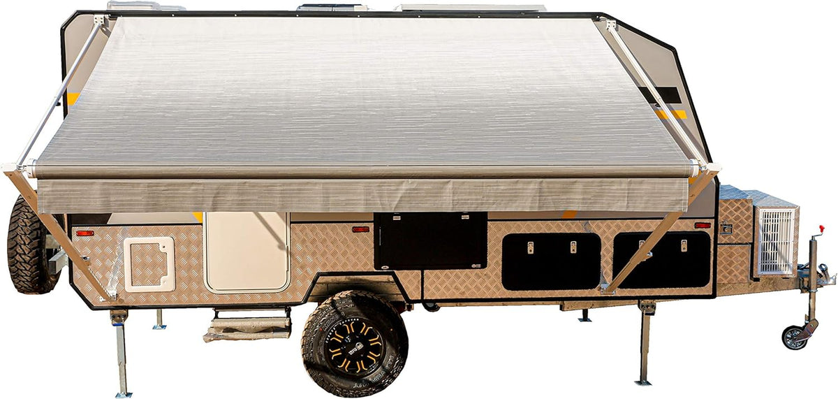 Black 12x8 Ft Retractable RV Trailer Awning B820