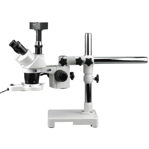 20X 40x Stereo Boom Microscope with Fluorescent Light and 5MP Camera K726