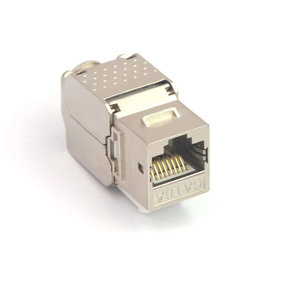 RJ45 Cat6A Shielded Keystone Jacks 12 Pack Toolless Modular Jacks L705196