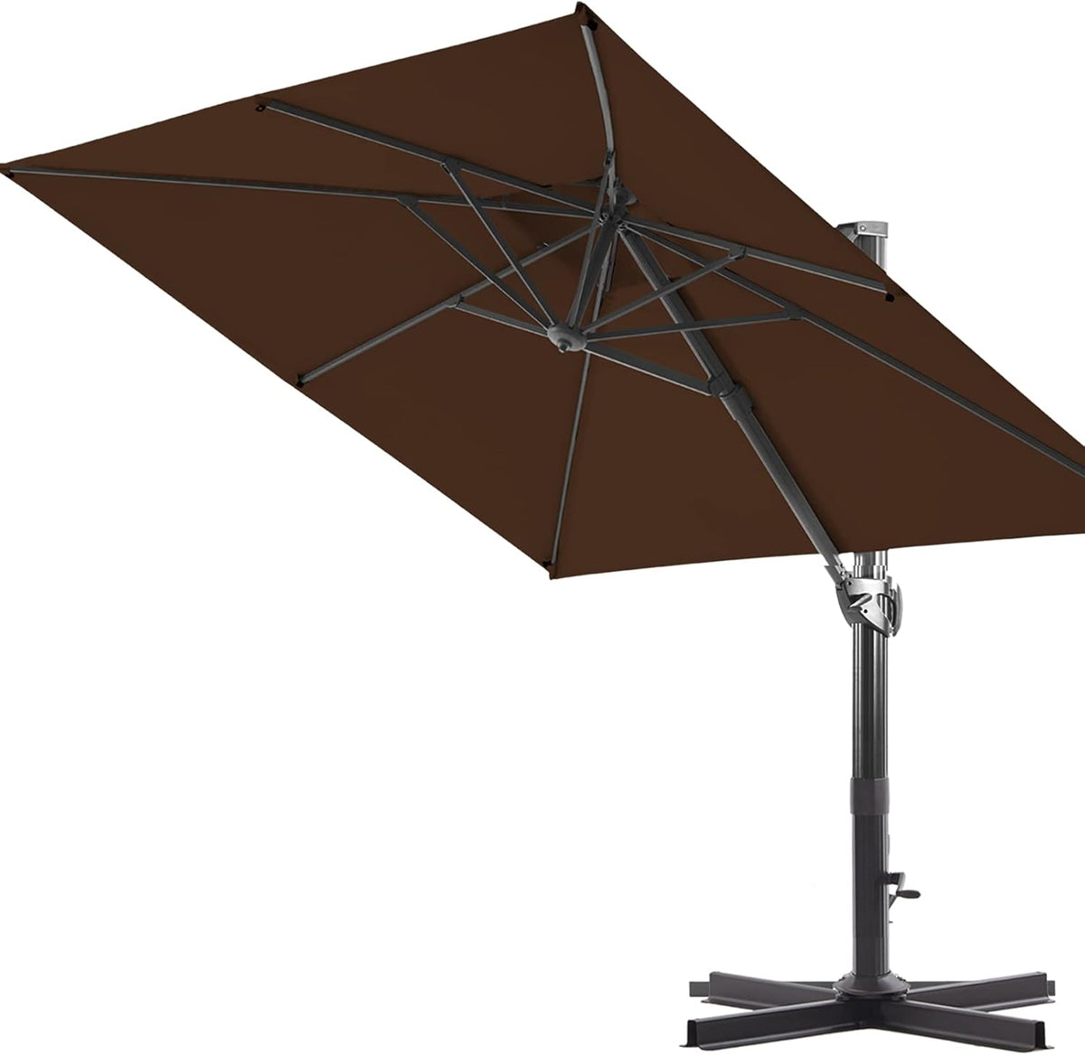 Beige 10x10 ft. Square Aluminum Cantilever Umbrella E4427
