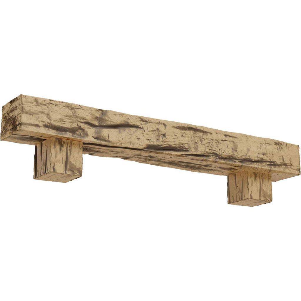 Natural Pine Faux Wood Fireplace Mantel Kit with Corbels B7841