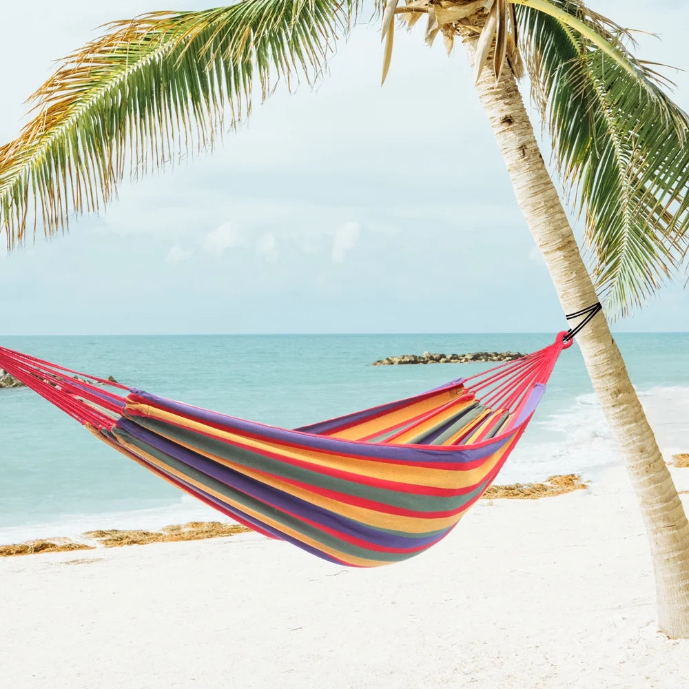 200*150cm Polyester and Cotton Hammock with 2 2M Ropes B219