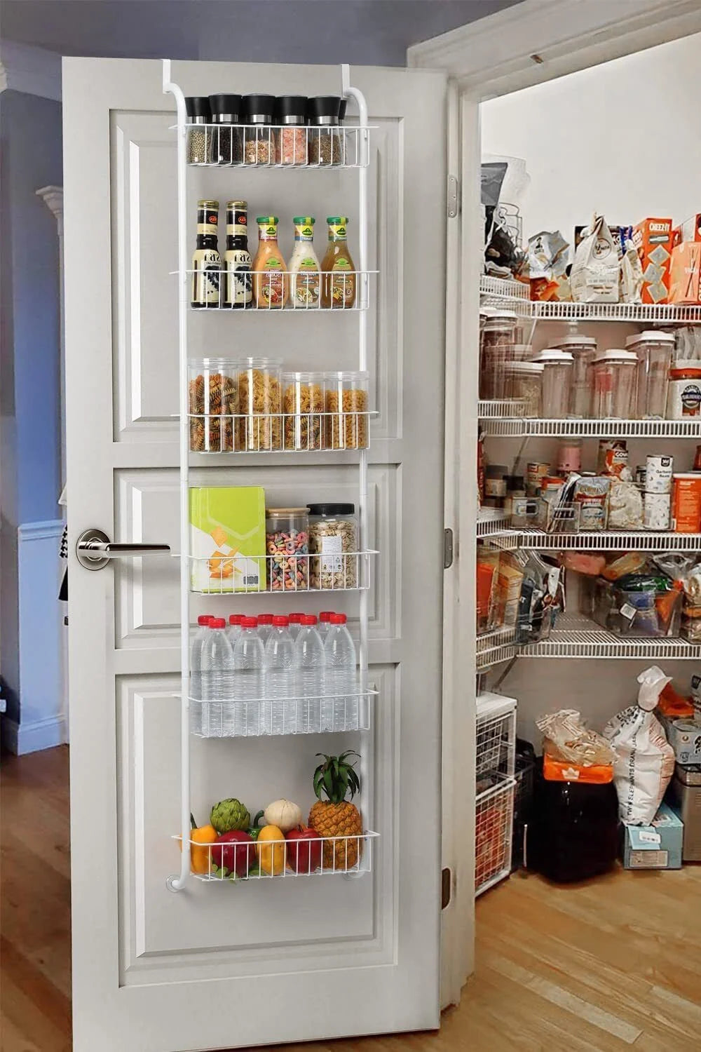 6-Tier Over The Door Pantry Organizer Rack Heavy-Duty Hanging Shelf G558