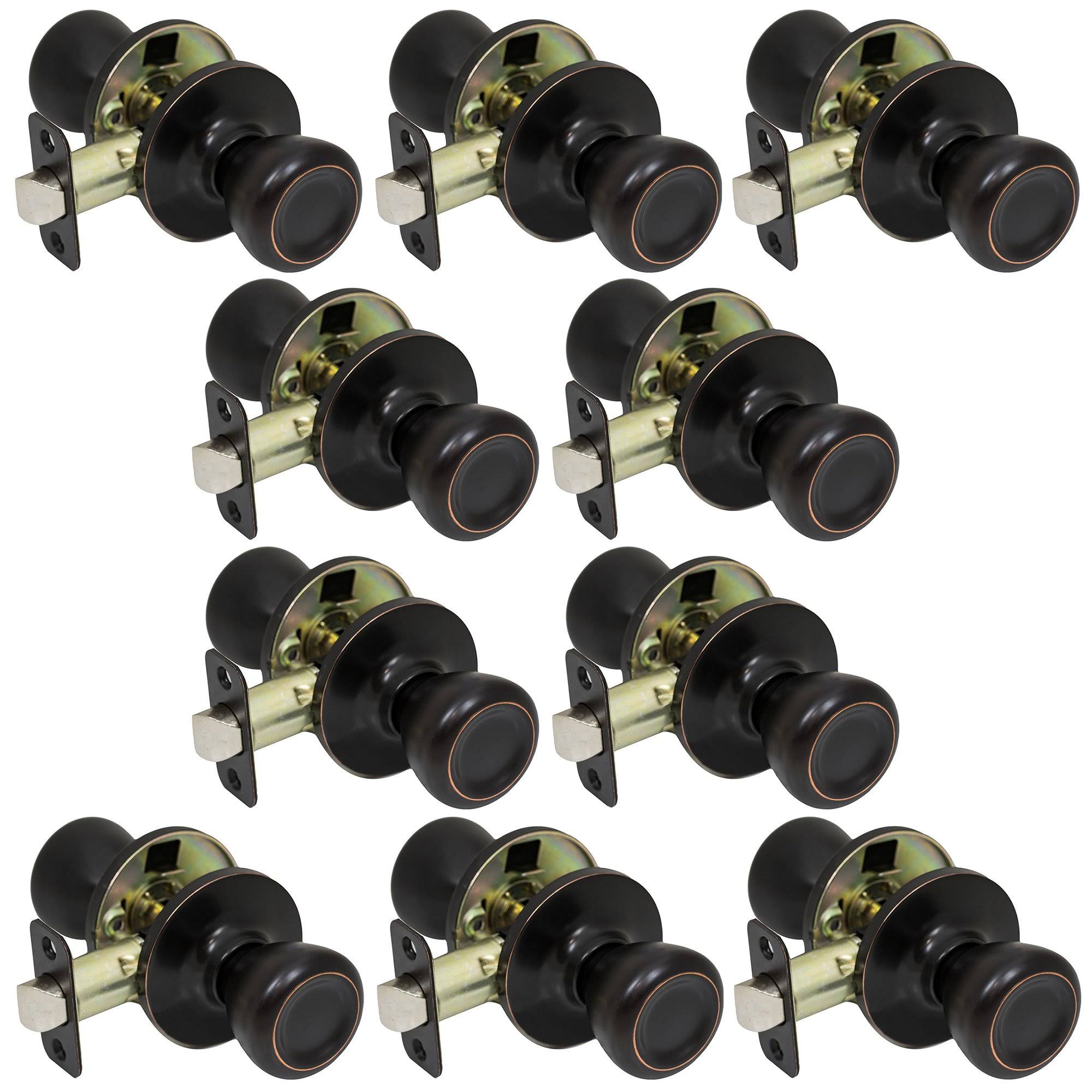 10 Pack Oil Rubbed Bronze Door Knobs D2804