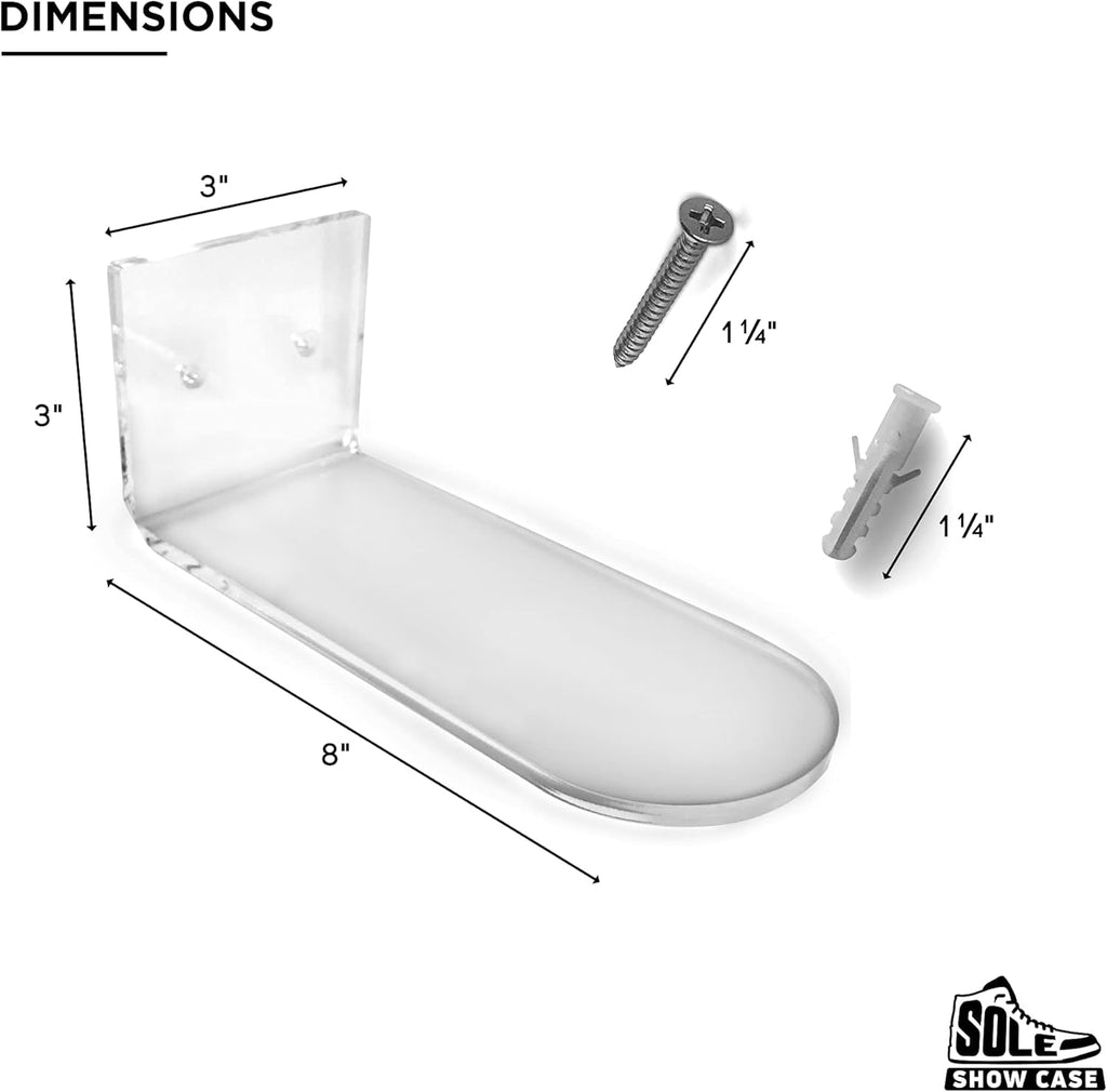 6 Clear Floating Shoe Shelves with Hardware W3399