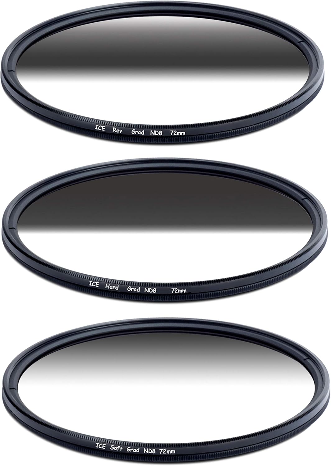 72mm Reverse Hard Soft ND8 Neutral Density ND 72 3 Stop Optical Glass Filter E576979