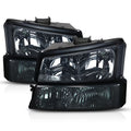 Smoke Tinted Headlight with Clear Signal for 2003-2006 Chevrolet Silverado and Avalanche M4035