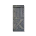 Gray Stained Knotty Pine Wood Interior Sliding Barn Door Slab F469