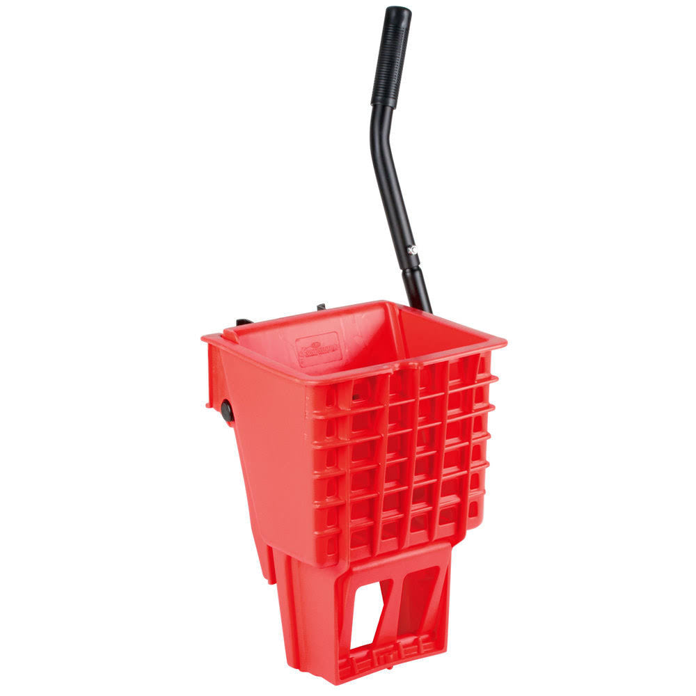 Red Splash Guard Mop Bucket with Side-Press Wringer Y202
