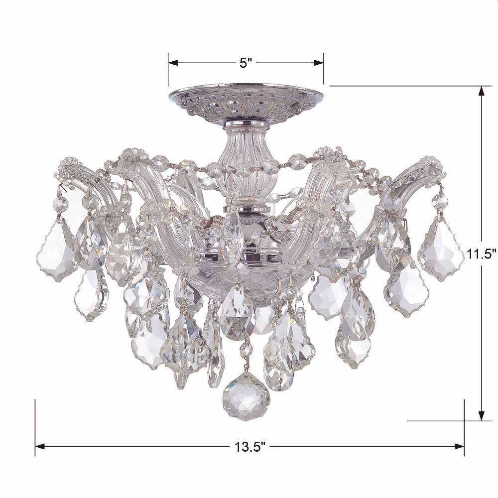 3 Light Spectra Crystal Gold Semi-Flush R11032