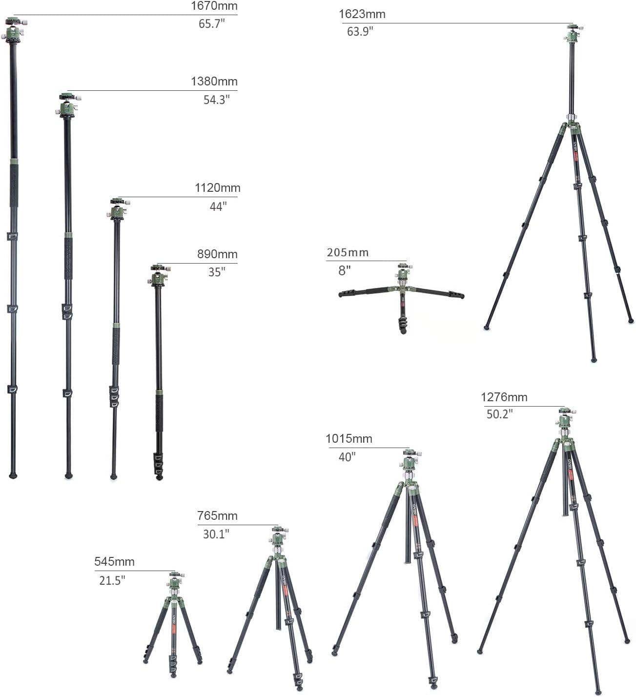 64 inches Aluminium 4-Section Camera Tripod Convertible to Monopod R26331