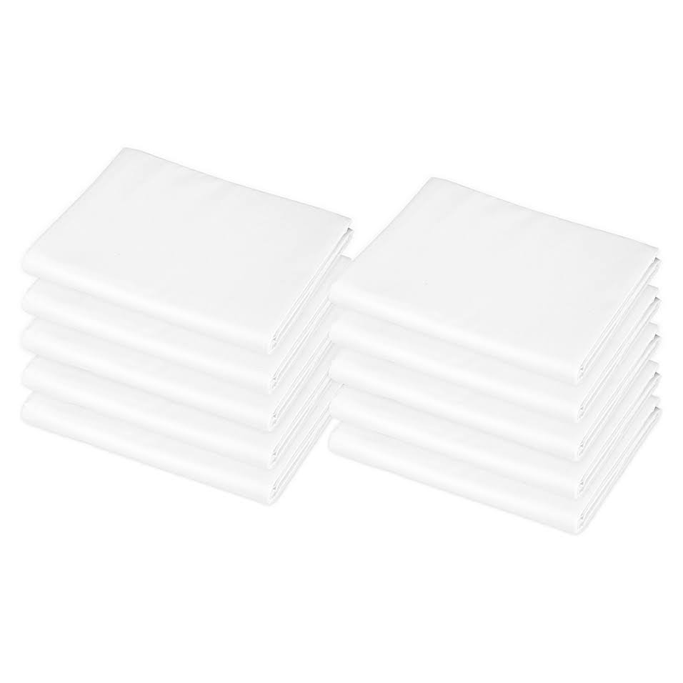 10-Pack Cotton-Poly Fitted Cot Sheet in White T9466