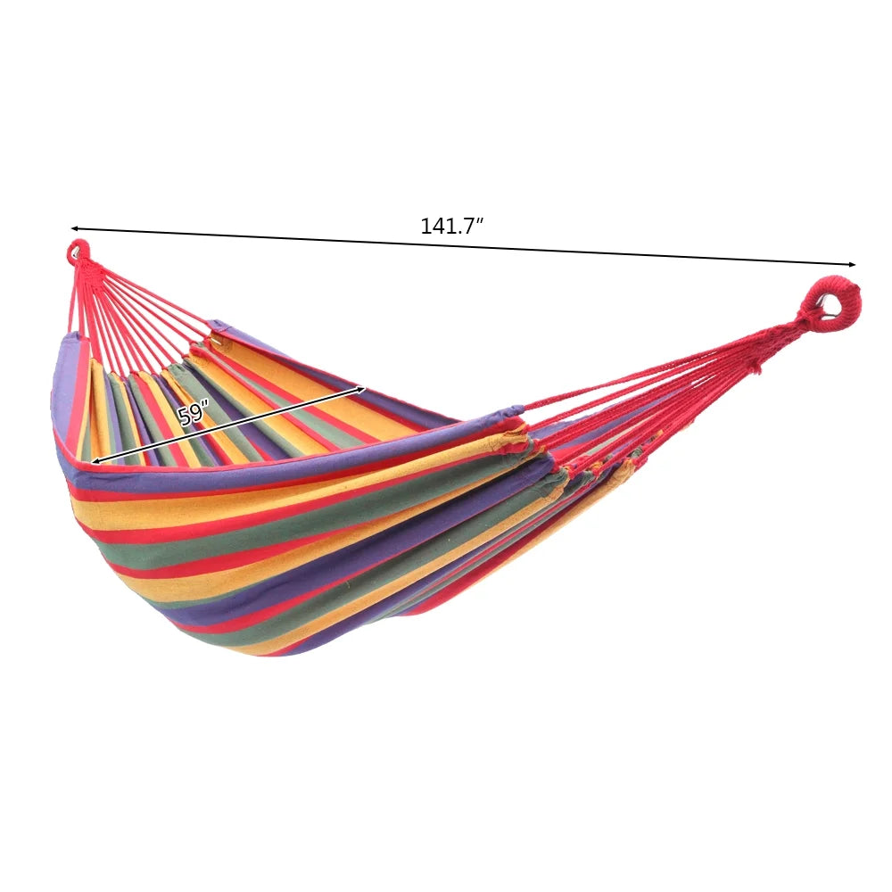 200*150cm Polyester and Cotton Hammock with 2 2M Ropes B219