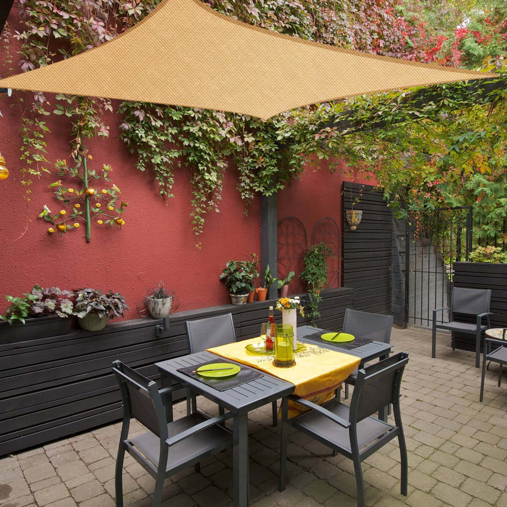 10x10Ft 97% UV Block Square Shade Sail Mellow Yellow L8796