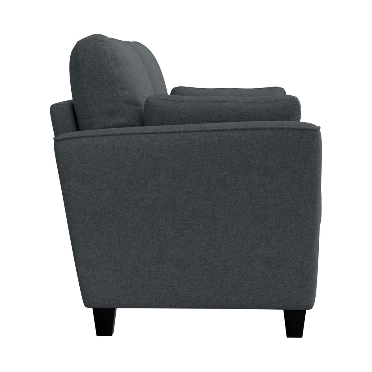 Gray Upholstered Loveseat with 2 Pillows L106
