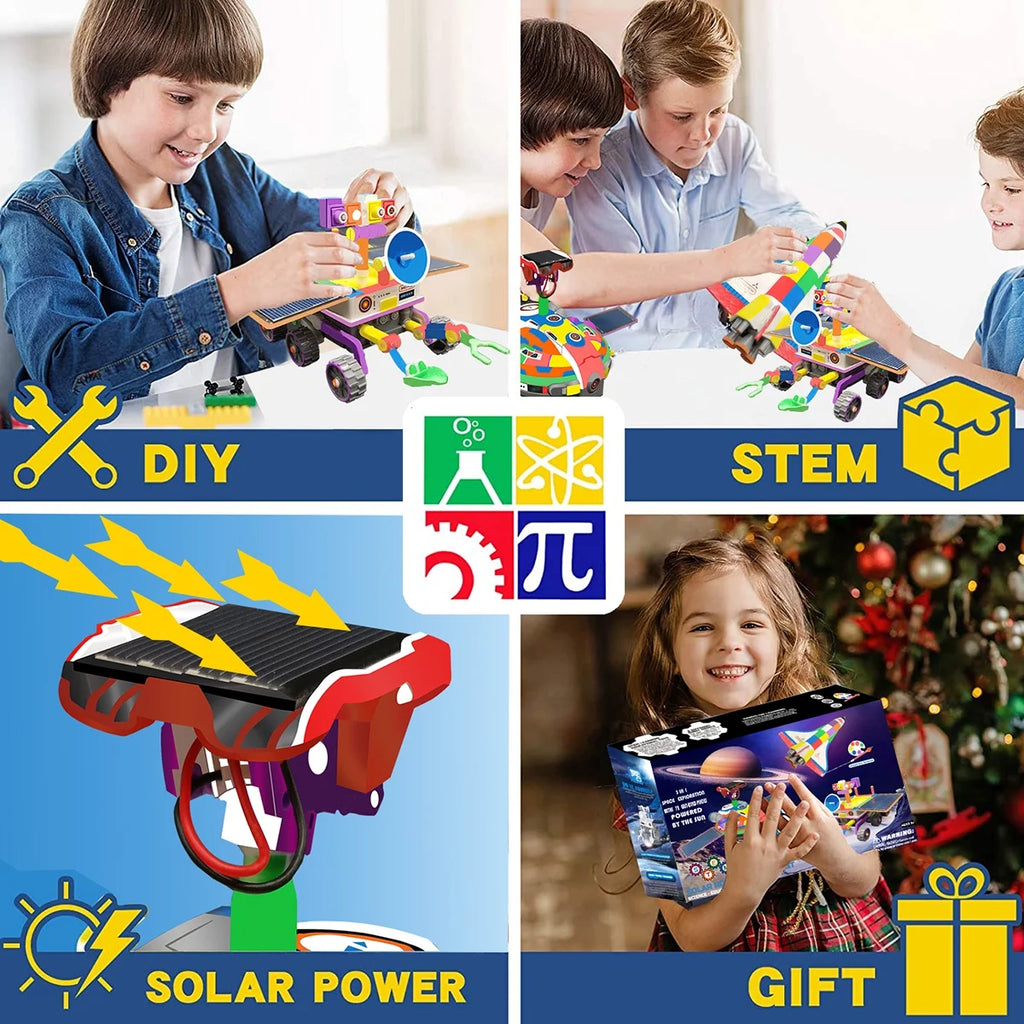3 In 1 Solar Robot Kit with Paints and Paintbrush DIY Science Experiments Toys Q934920