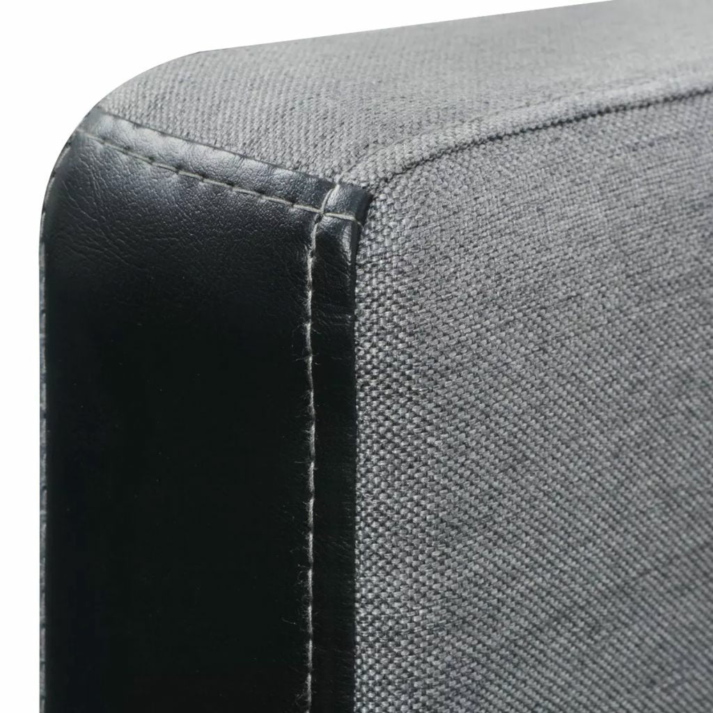 L-shaped Sofa Bed Fabric Black and Gray Q652