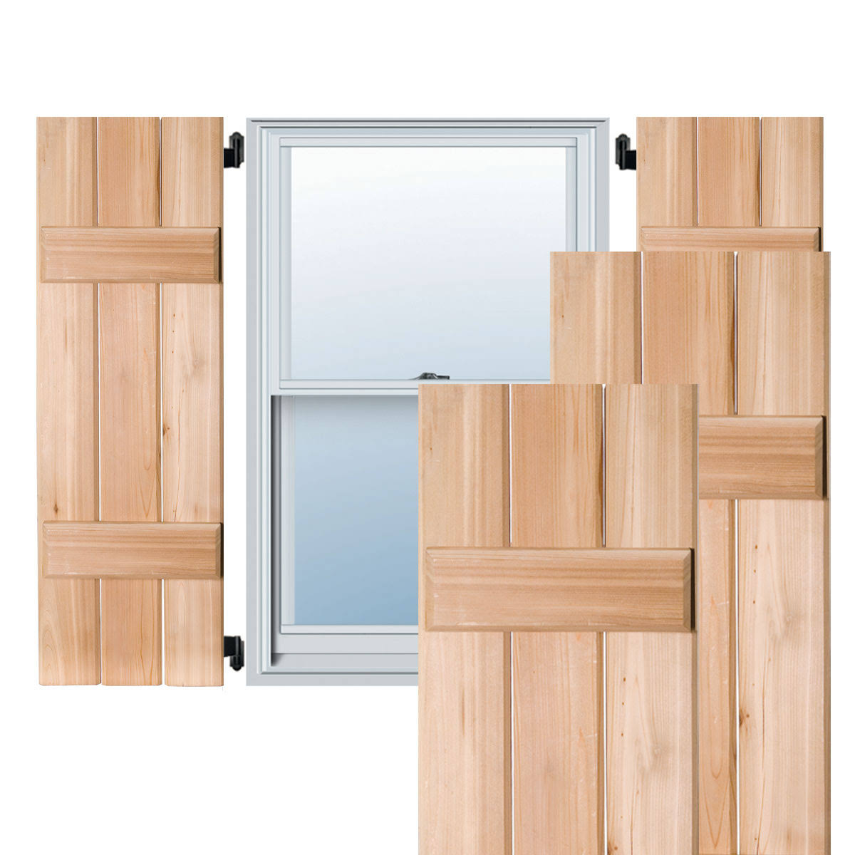 12x22W x 44x22H Real Wood Pine Board-n-Batten Shutters U19990
