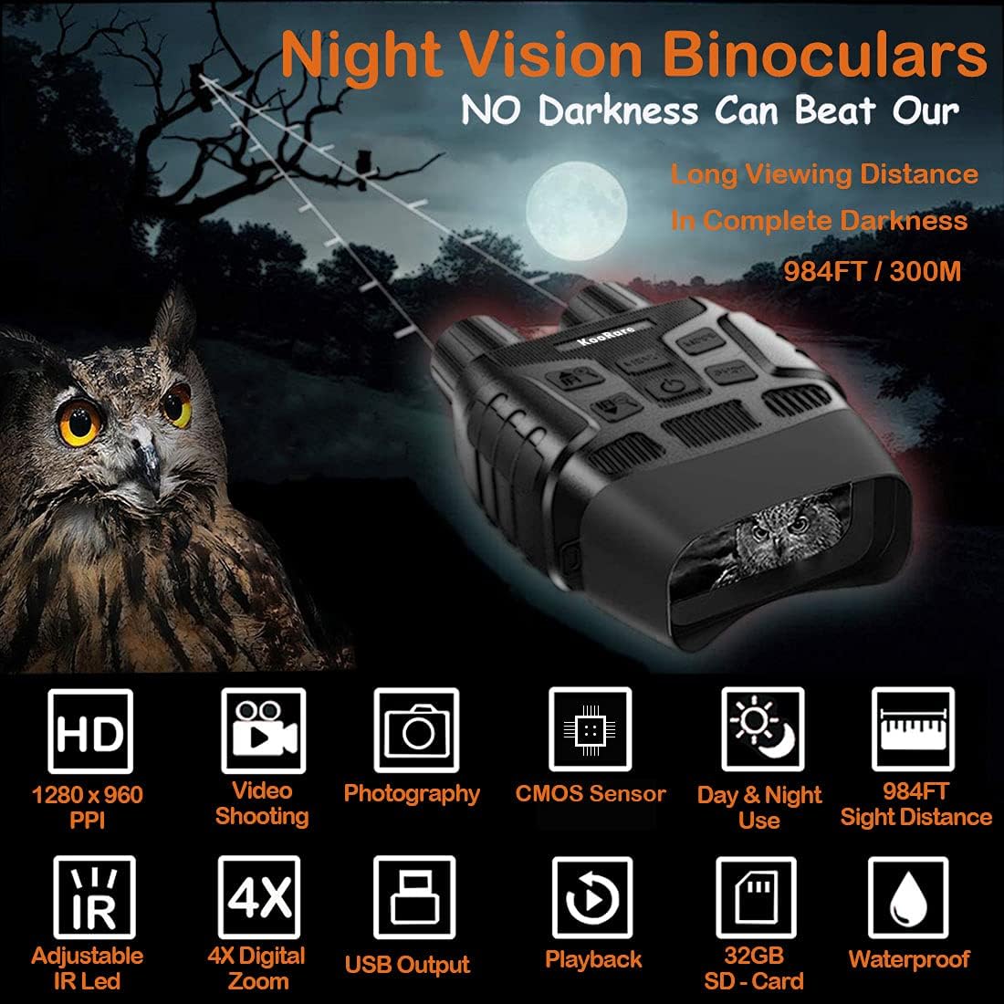 Digital Infrared Night Vision Binoculars with 32G Card H79993