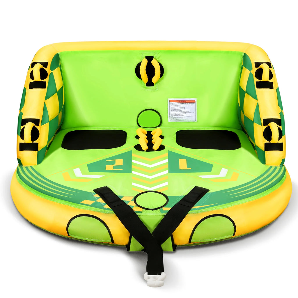 Green Inflatable Towable Tube with Foam Seats & Handles B730670
