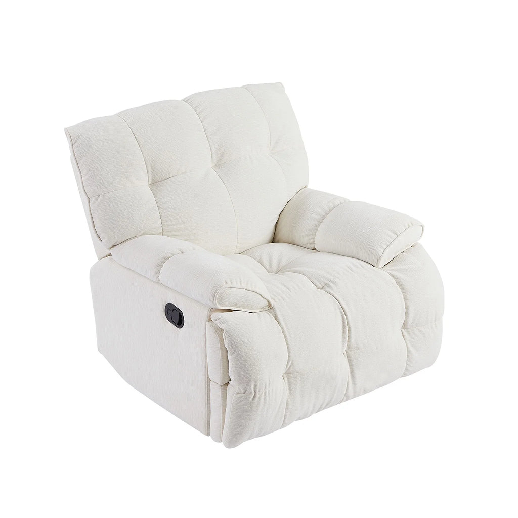 Cream Fabric Single Sofa Reclining Chair J88127