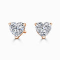 18K Rose Gold Heart Cut Moissanite Stud Earrings F5154