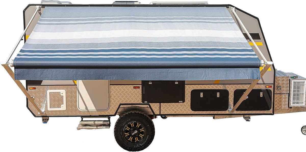 Black 12x8 Ft Retractable RV Trailer Awning B820