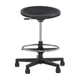 Black Swivel Tech Stool with Chrome Footrest Ring I965