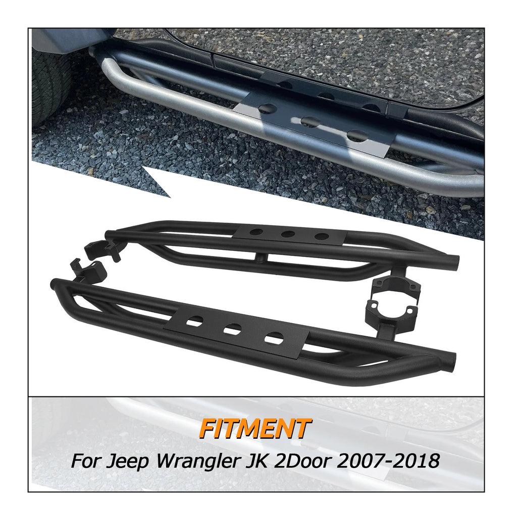 Side Step Nerf Bar Running Board Rock Slider Rail 2-Door Armor Guard U53612