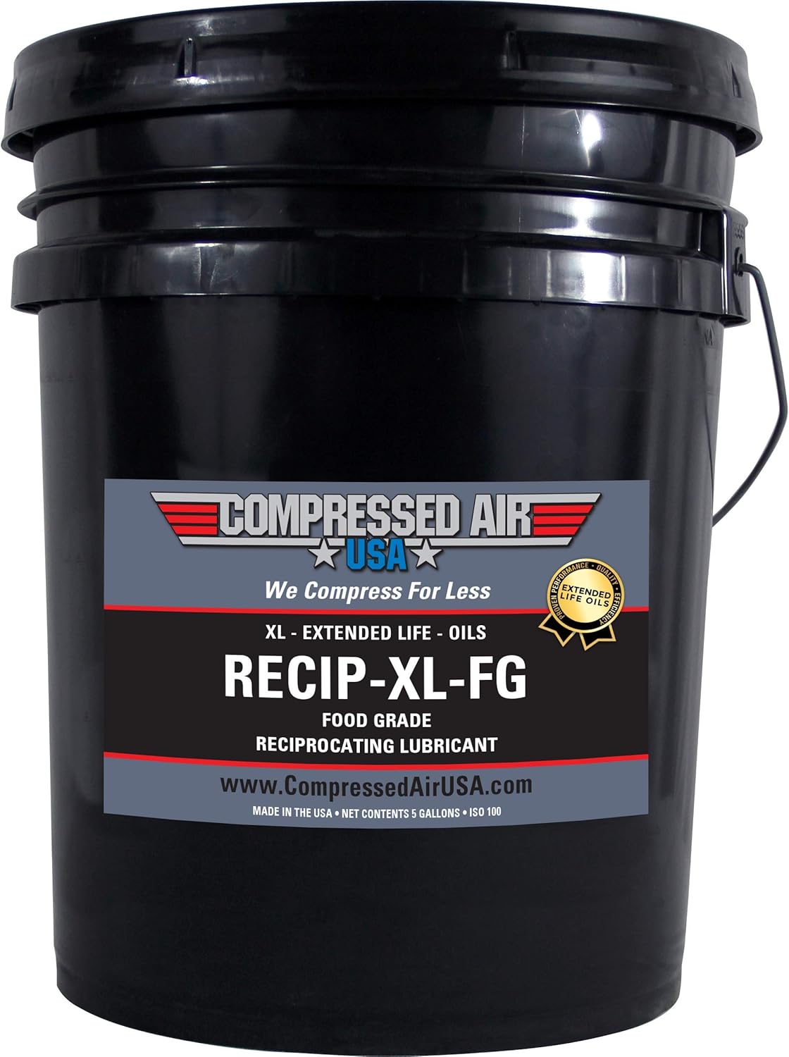 Food Grade 6000 Hour Reciprocating Air Compressor Lubricating Oil (1 Quart) Pack of 2 N76389