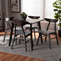 5-Piece Light Grey Fabric Wood Dining Set H81943