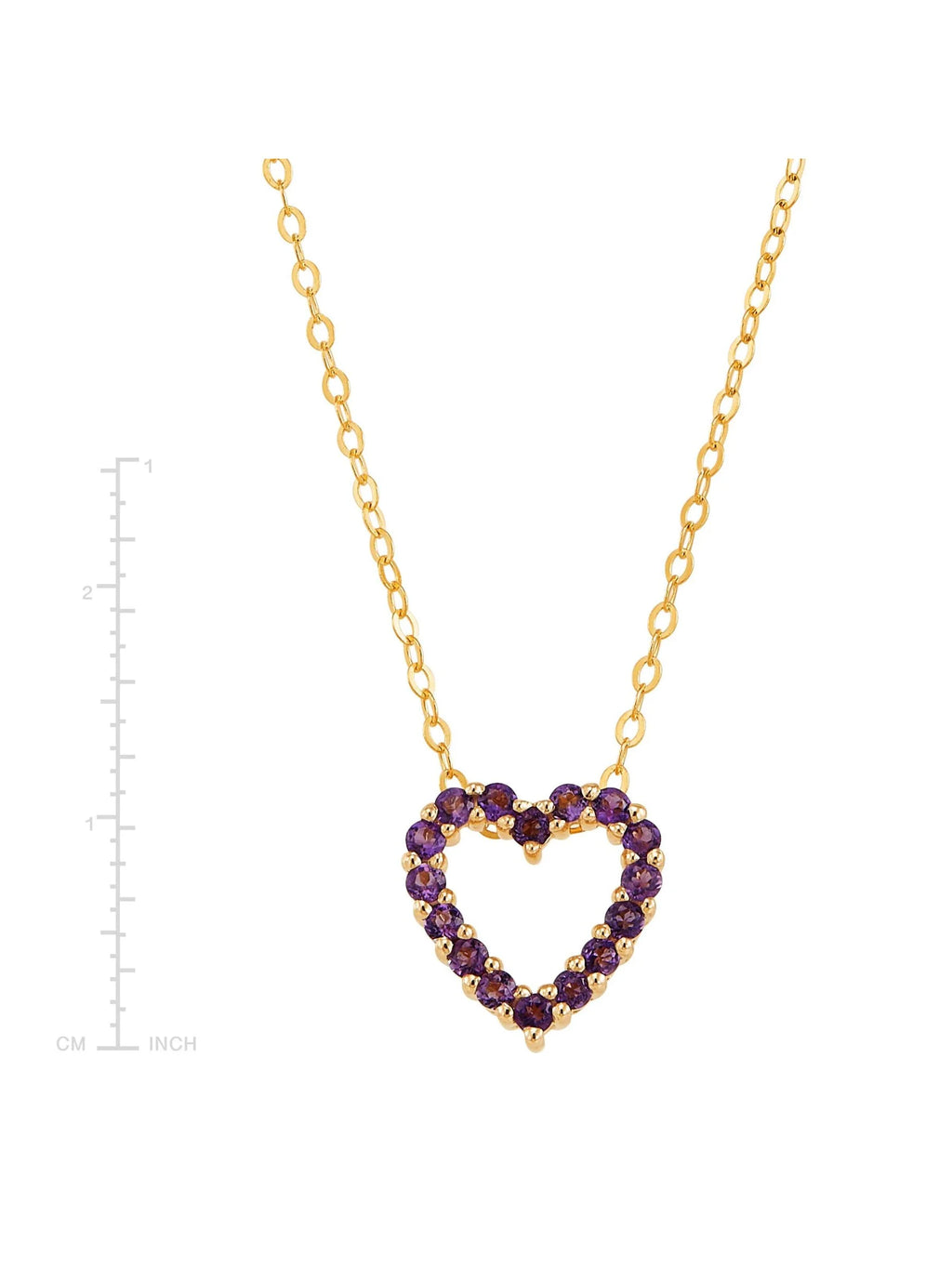 Amethyst Open Heart Pendant Necklace in 10kt Gold, 17" D737517