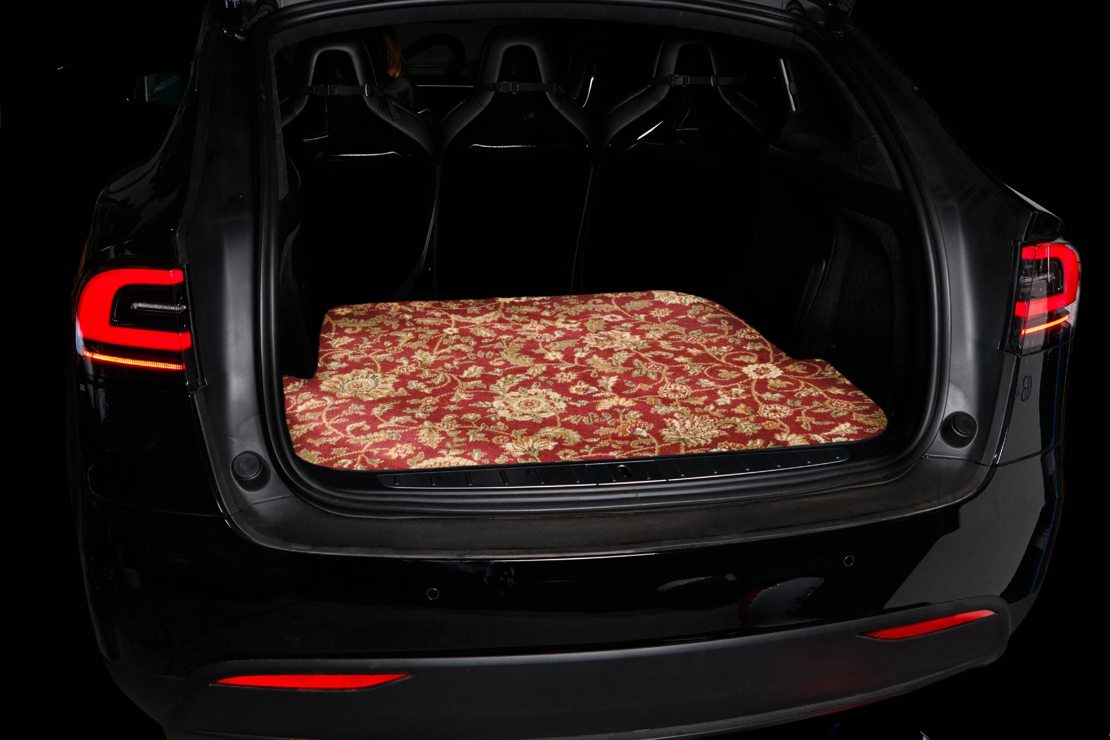 Red Oriental Car Mats for Tesla Model X J935