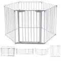 White 6 Panel Metal Playpen Barrier T21835
