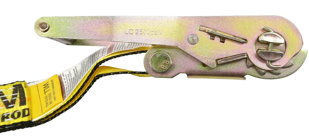 2" x 30' Ratchet Tie-Down Straps with Flat Hooks Yellow (4 Pack) J212