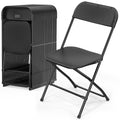 Black Plastic Folding Chair with Steel Frame Y20771