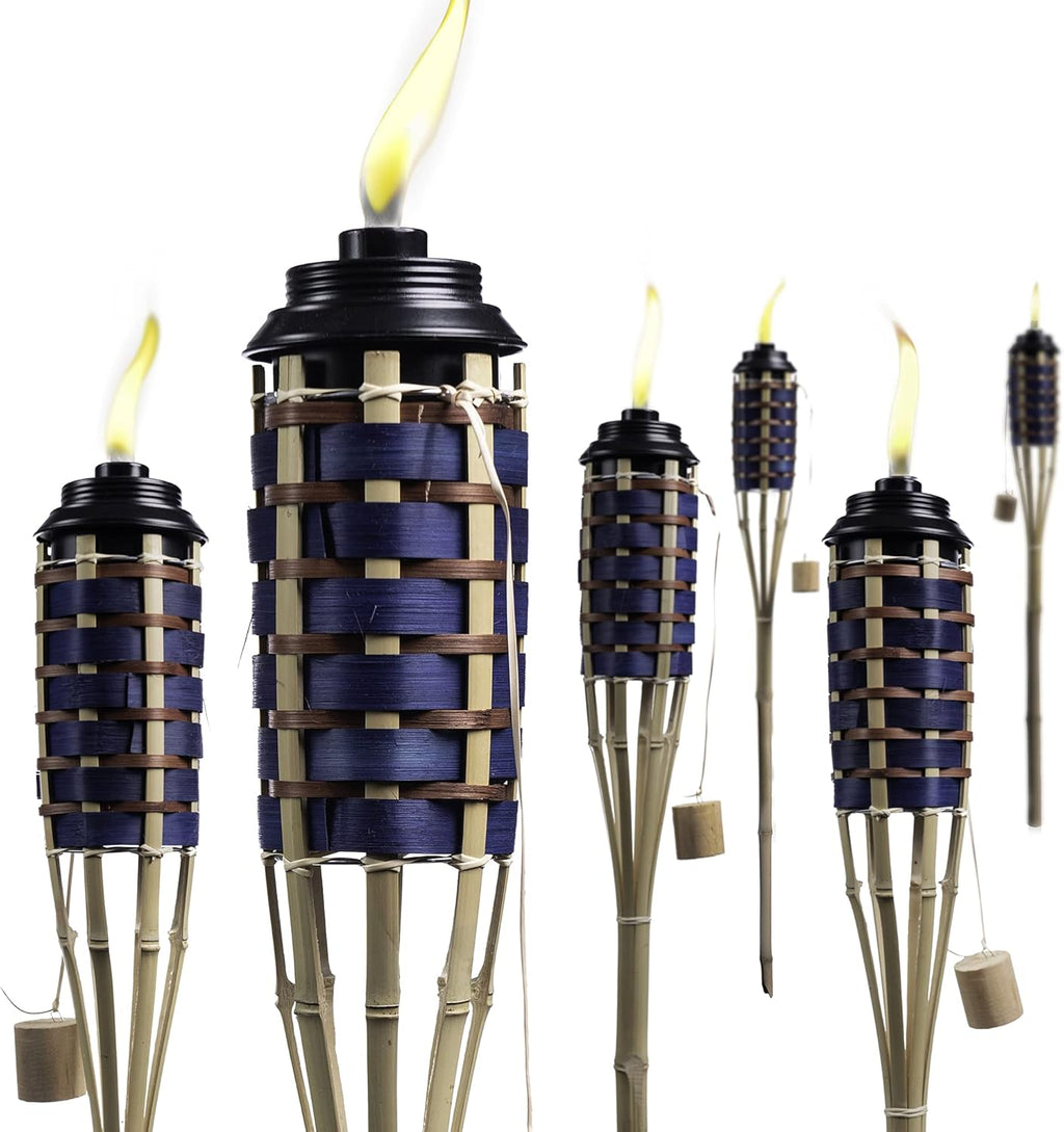 Bamboo Torches, Fiberglass Wicks, 16oz Metal Canisters, 59 Tall, Burnt Sienna, Pack of 2 M168050