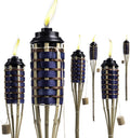 Bamboo Torches, Fiberglass Wicks, 16oz Metal Canisters, 59 Tall, Burnt Sienna, Pack of 2 M168050