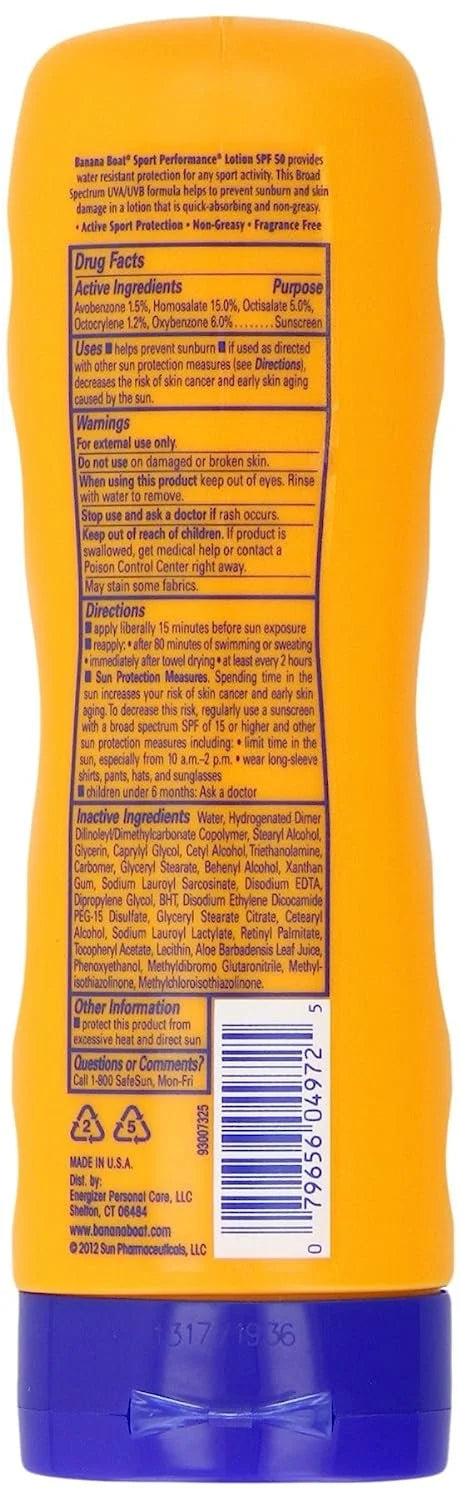 SPF 50 Sunscreen Lotion, 8 Fl Oz Pack of 2 E77797