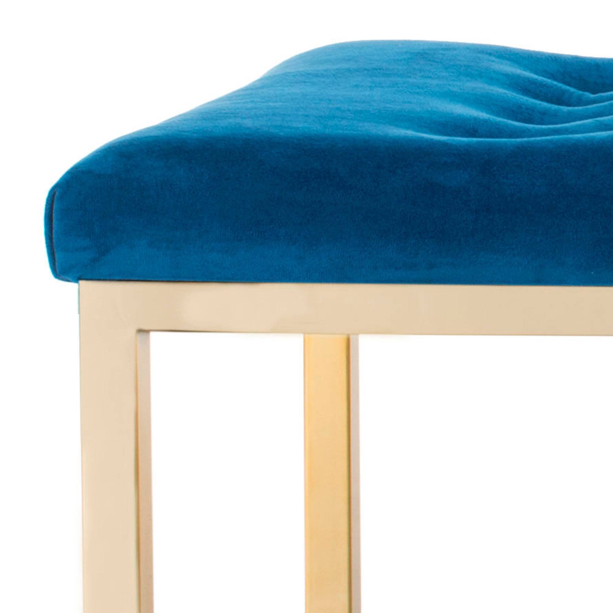 Navy/Brass Velvet Bench H159635