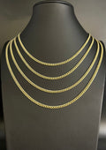 10K Yellow Gold Miami Cuban Link Chain Necklace and Bracelet X101